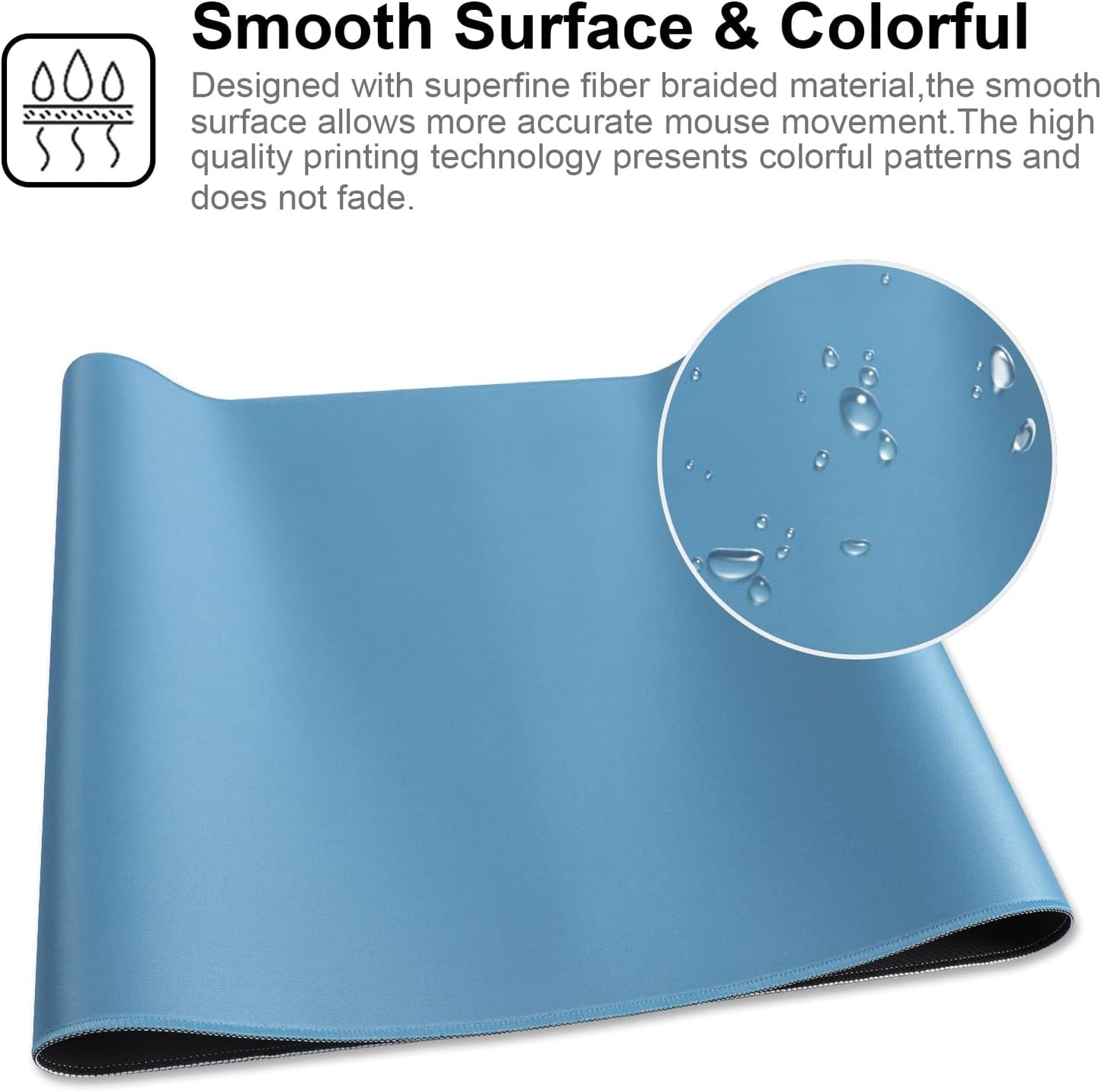 XXL Gaming Mouse Pad 35.4x15.7 Professional Large Mouse Pad & Computer Game Mouse Mat-90x40 Iceblueus