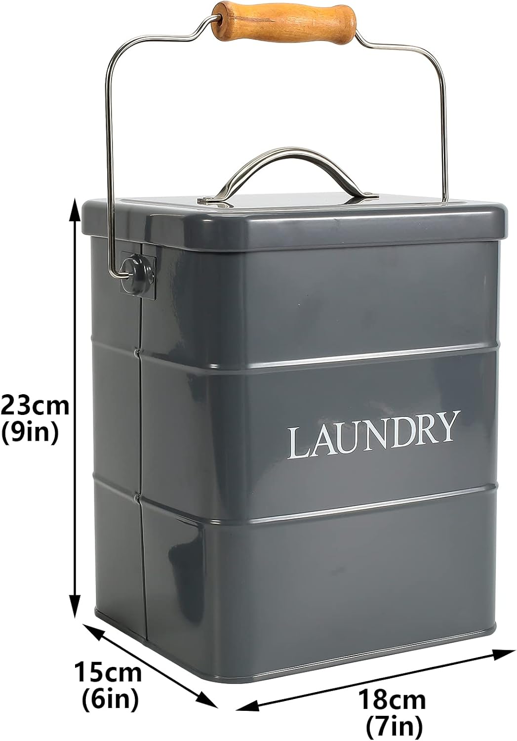 Laundry Powder Bin, Washing Powder Storage Tin with Scoop, Airtight Lid & Handles, Laundry Detergent Powder Storage Box - Perfect for Holding Pods Tablets Capsules Powder Detergent-Gray