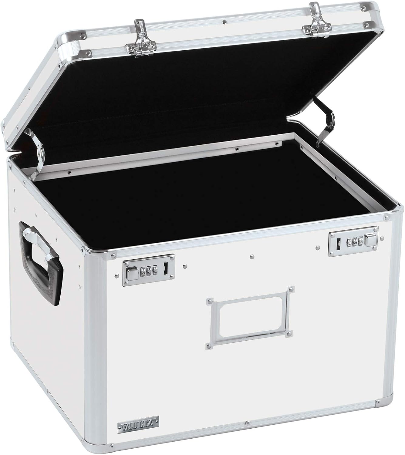 Vaultz Locking File Storage Chest, Two-Handled, Letter/Legal File Storage, 17 1/2 W x 14 D x 12 1/2 H Inches, White (VZ00169)