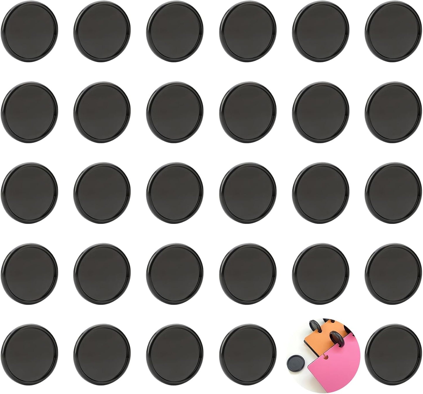30 Pcs Discbound Expansion Discs, 2 Inch Black Plastic Expansion Discs Binding Ring for DIY Notebooks Arc System Notebooks and Planner Scrapbooking Supplies