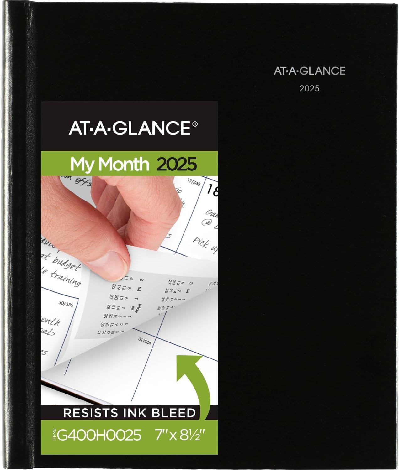 AT-A-GLANCE 2025 Planner, Monthly, 7" x 8-1/2", Medium, Hardcover, DayMinder, Black (G400H0025)