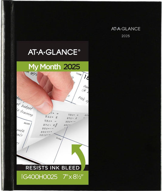 AT-A-GLANCE 2025 Planner, Monthly, 7" x 8-1/2", Medium, Hardcover, DayMinder, Black (G400H0025)