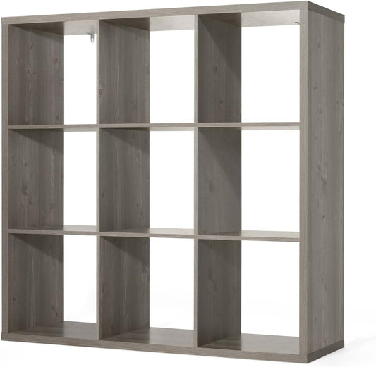 CAPHAUS Sturdy Room 13-Inch Cube Storage Organizer Shelf, with Extra Thick Exterior Edge, Open Storage Shelf Divider, Bookcase, 6-Cube / 8-Cube / 9-Cube, Colors Available in Rustic Grey Oak and White