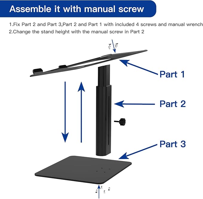 BESIGN LSX6 Computer Holder Stand, Ergonomic Adjustable Notebook Riser for Standing Work, Compatible with Air, Pro, Dell, HP, Lenovo More 10-14" Laptops, Black