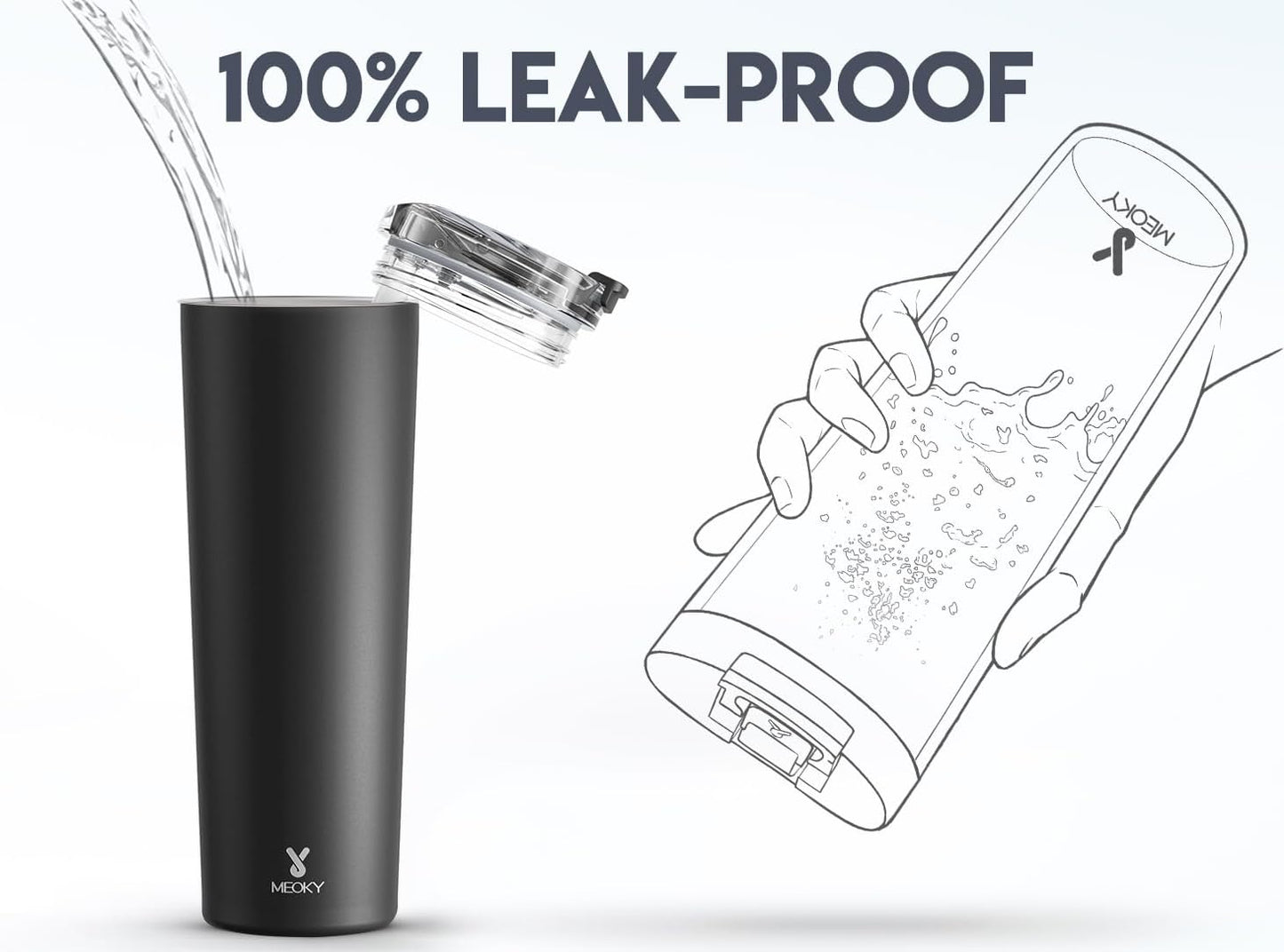 Meoky 30 oz Travel Coffee Mug with Leak-proof Lid, Stainless Steel Insulated Coffee Tumbler, Keeps Hot for 8 Hours or Cold for 24 Hours, Fits in Car Cup Holder (Night)