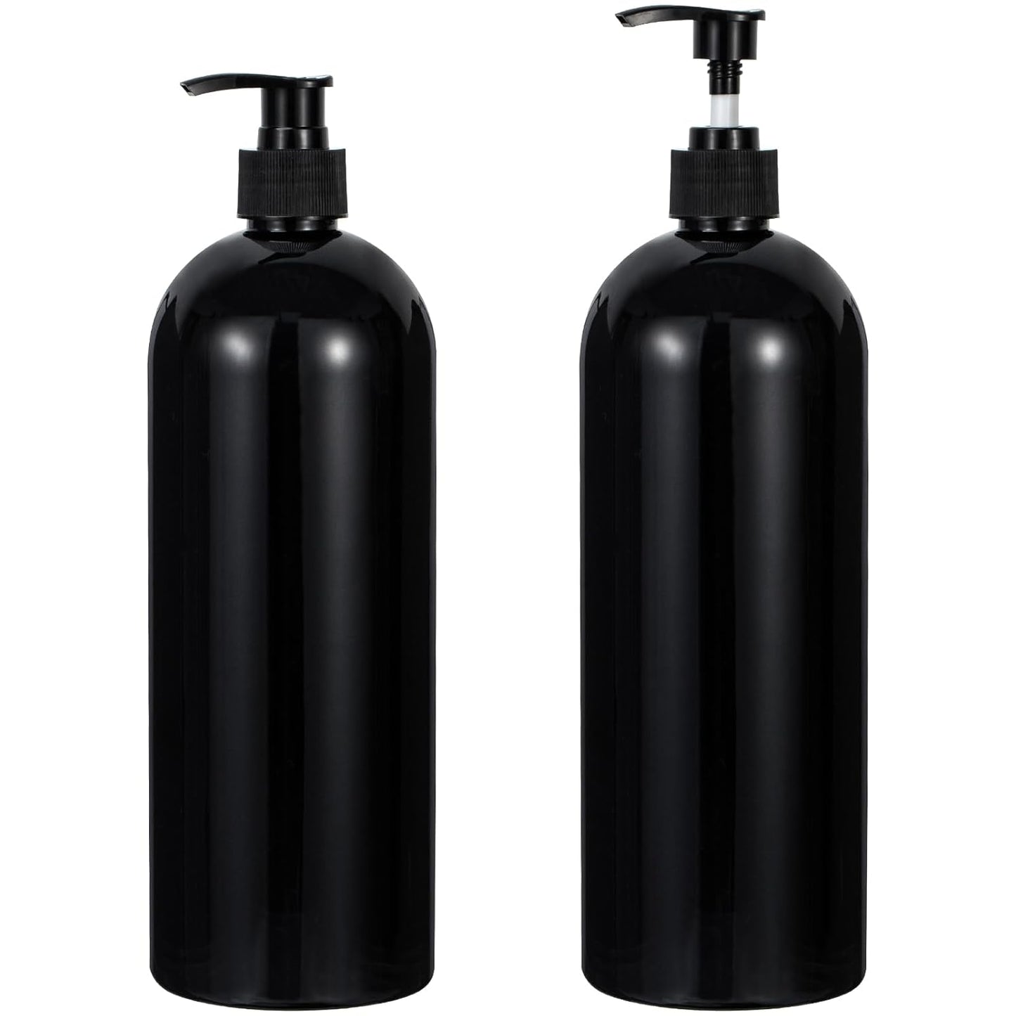 Yebeauty Pump Bottle Dispenser, 33.8oz 1000ml Empty Plastic Shampoo and Conditioner Dispenser, Refillable Shower Soap Dispenser Pump Bottle Containers for Bathroom Kitchen Home, 2 Pack Black