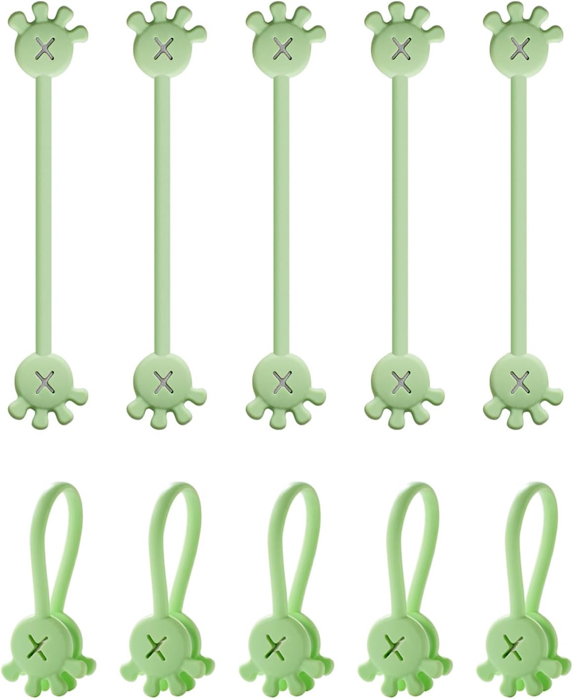 10Pcs Cable Ties Clips Cord Organiser Clip Reusable Silicone Organisers Bookmarks Fridge Magnet