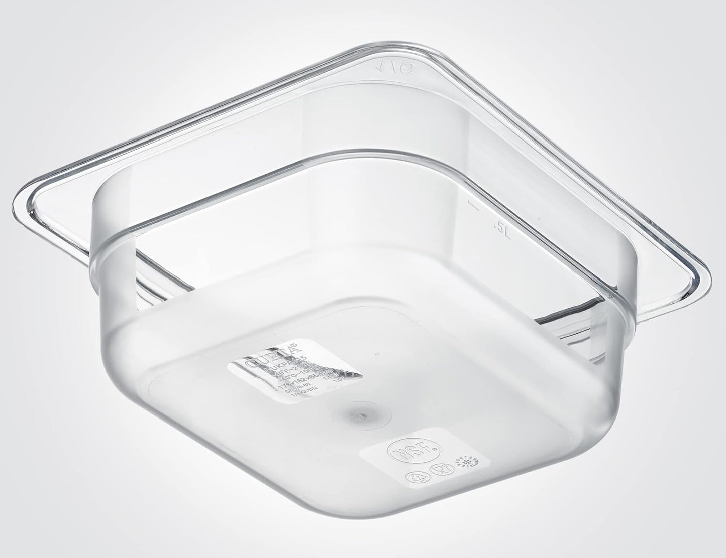 CURTA 6 Pack NSF Food Pans, 1/6 Size 2 1/2 Inch Deep, Commercial Polycarbonate Plastic Clear Freezer-Safe