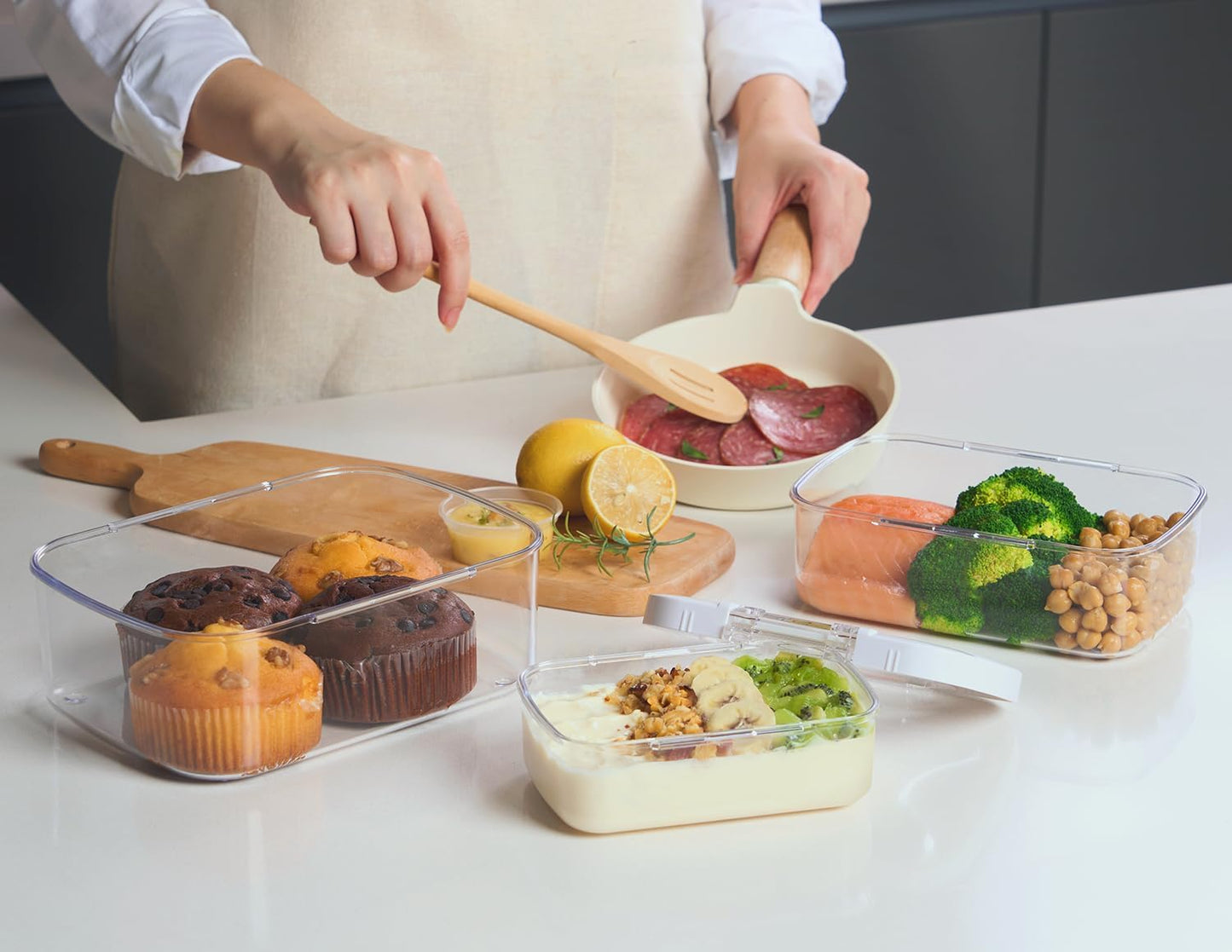 Felli Duo Loc Tritan Meal Prep Containers Microwave Safe BPA FREE, Leak Proof Lunchable Container for Leftovers Kitchen Fridge Freezer, Reusable Plastic On the Go Lunch Travel Box (Beginner 3pk)