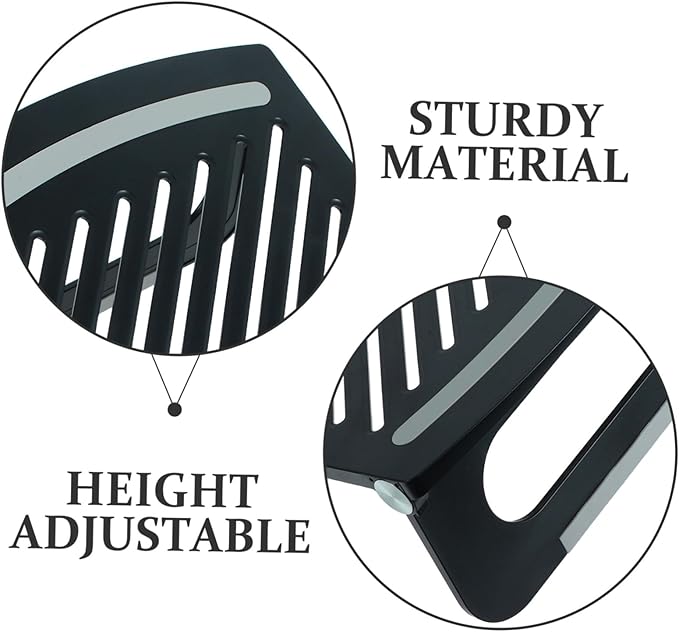 Adjustable Laptop Riser with Ventilated Panel Foldable Multi-Angle Ergonomic Computer Stand for Desk Use in Library Meeting Coffee Shop Height Adjustable Cooling Lapdesk Holder