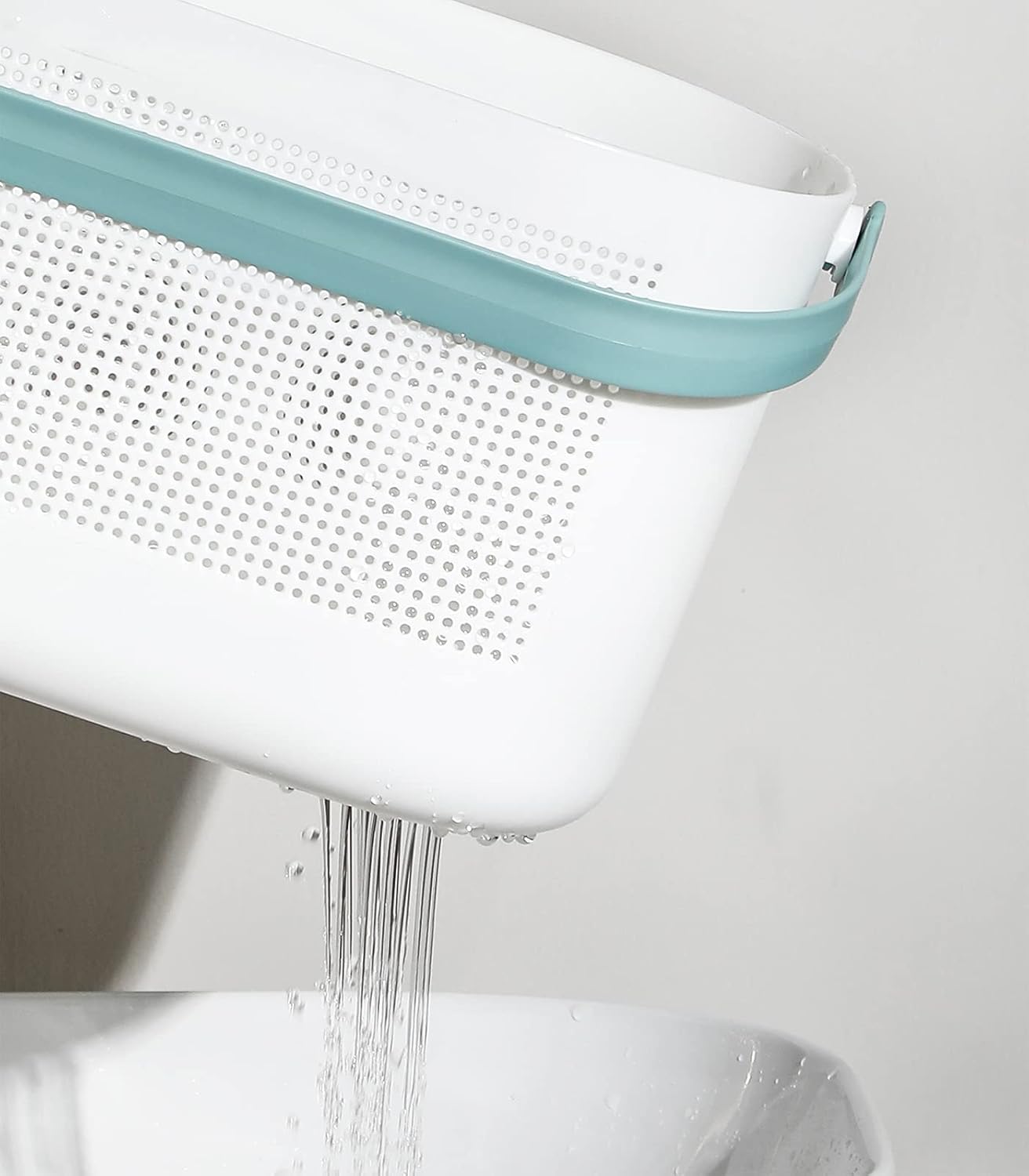 UUJOLY Plastic Storage Baskets with Handles, Shower Caddy Shelf Organizers Basket for Bathroom, Kitchen, Dorm Room, Green, 2 Pack