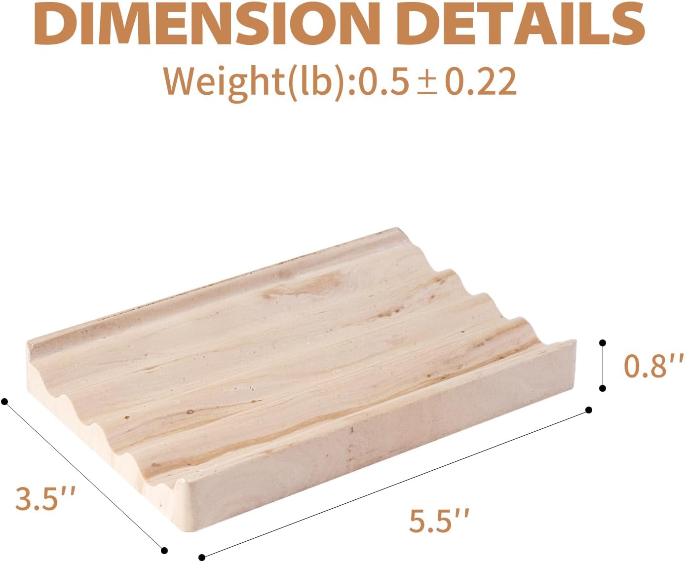 Soap Holder, Marble Soap Dish for Shower, Bar Soaps Holder with Water Ripple Design, Easy Cleaning Soaps Saver for Kitchen Sink，Bathroom, Executive Indian Natural Stone Soap Tray(Phalodi)