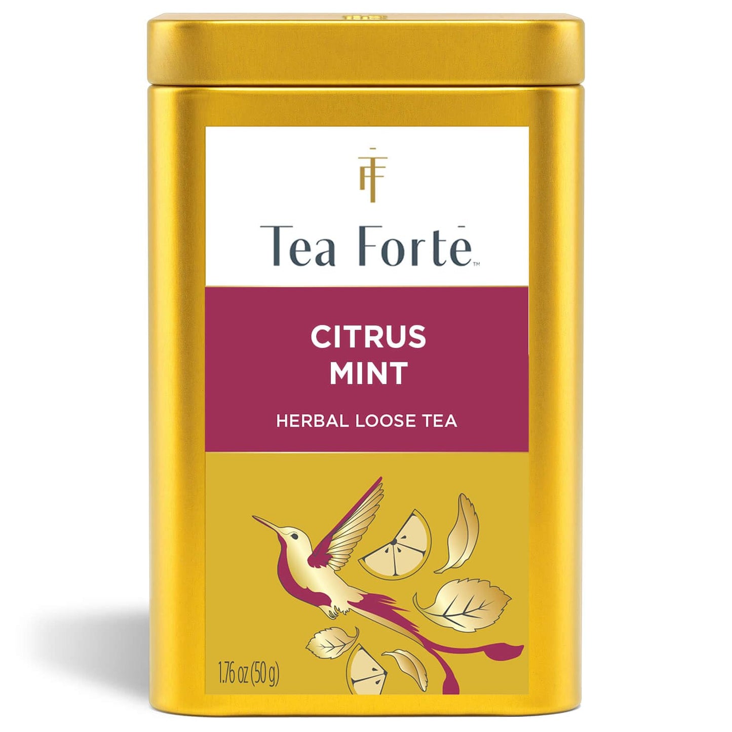 Tea Forte Citrus Mint Premium Loose Leaf Caffeine-Free Herbal Tea Blend Canister, Makes 35-50 Cups