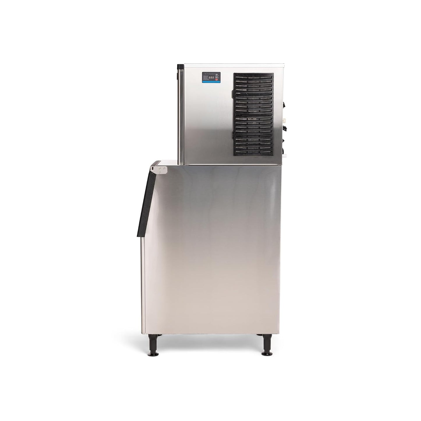 PeakCold Modular Commercial Ice Maker, 350 lbs/Day, 275lb Storage Bin, Floor Model Stainless Steel Half-Cube Ice Maker with Digital Controller