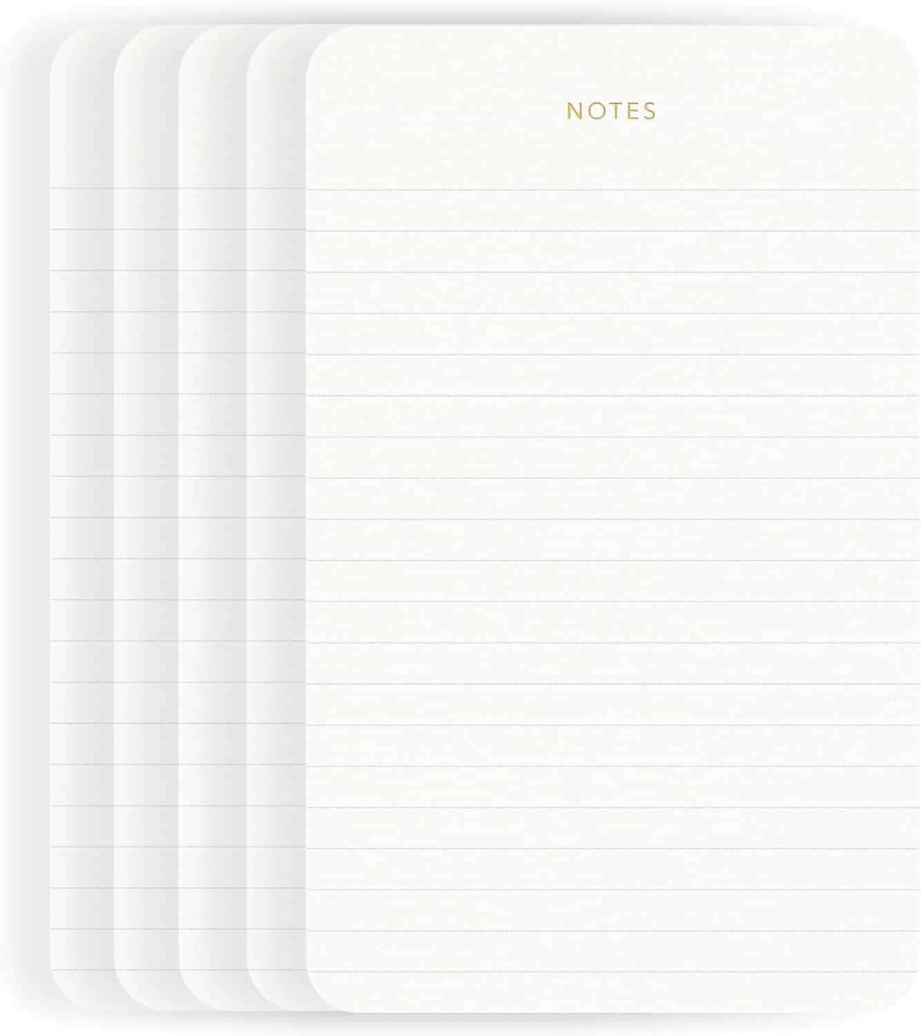 Elegant Desk Notepads for Professionals, Executive's Memo Pads, Minimalist, Gold Foiled, Lined, 5 Pack, 375 Sheets Total (75 Each), 6.3" x 3.9”, 80 GSM, Eco-friendly, FSC™ Certified