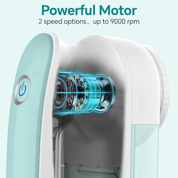 BEAUTURAL Fabric Shaver and Lint Remover, Rechargeable Sweater Defuzzer with 2 Speeds, 1 Replaceable 6-Leaf Blade, Remove Fuzz, Lint Balls, Pills, Bobbles for Clothes and Furniture