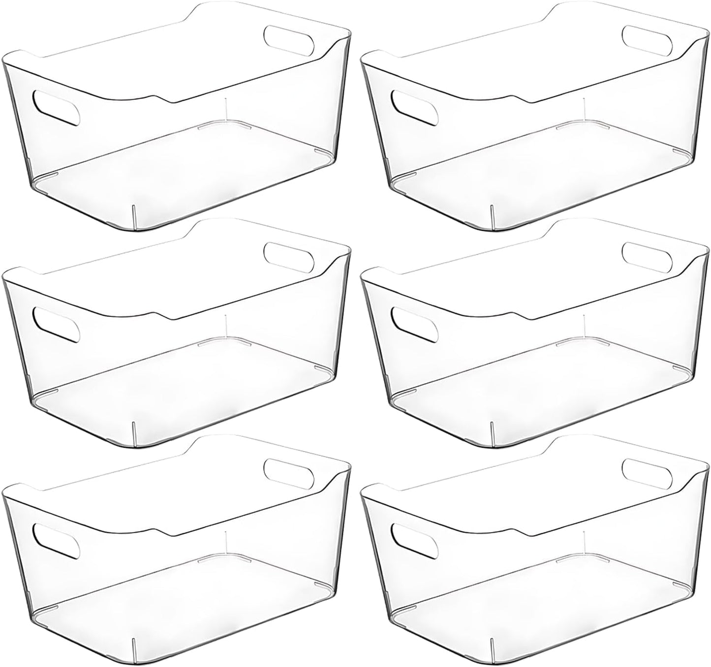 Clear Extra Large Plastic Storage Bins, Pantry Organizers and Storage Containers Fridge Organizer Bins for Organizing Home, Kitchen Organization. Bathroom, Refrigerator, Freezer, Laundry Room