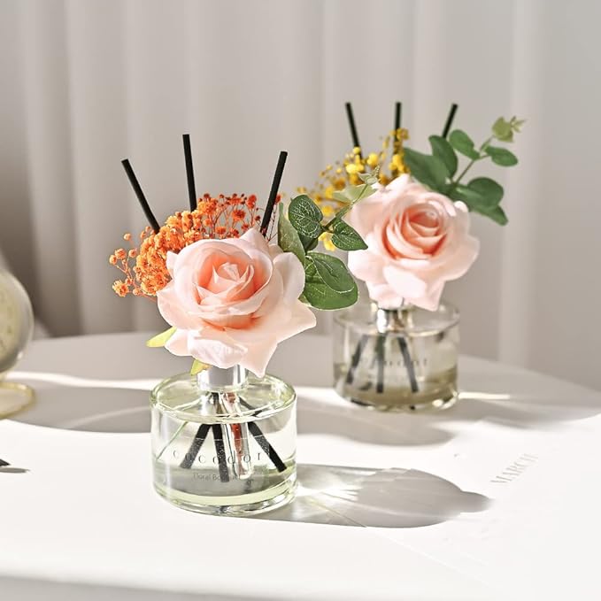 COCODOR Rose Flower Reed Diffuser/Pure Cotton/6.7oz(200ml)/1 Pack/Reed Diffuser, Reed Diffuser Set, Oil Diffuser & Reed Diffuser Sticks, Home Decor & Office Decor, Fragrance and Gifts