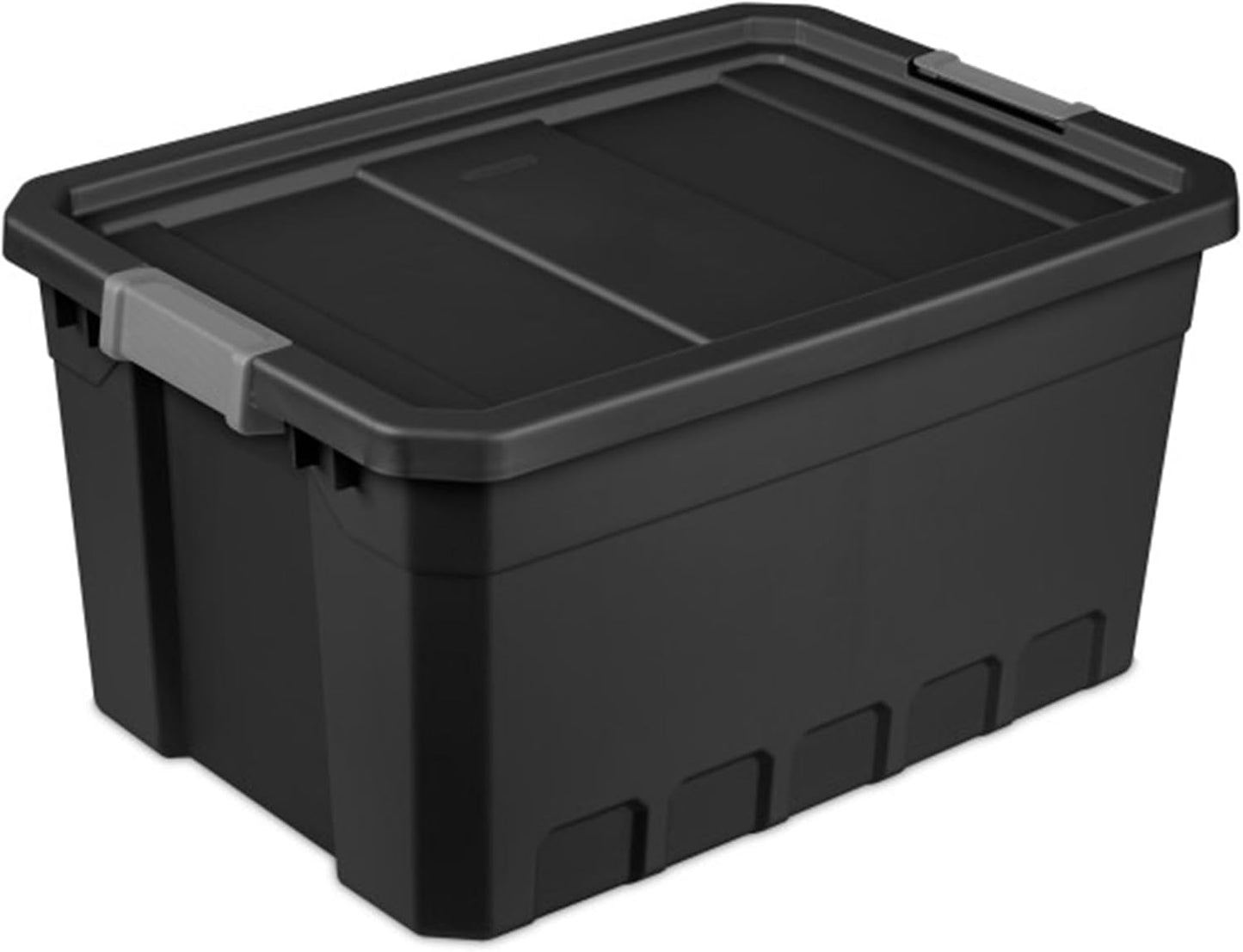 Sterilite 24-Pack Plastic Storage Bins with Lids, Stackable Containers, 19 Gallon, Black