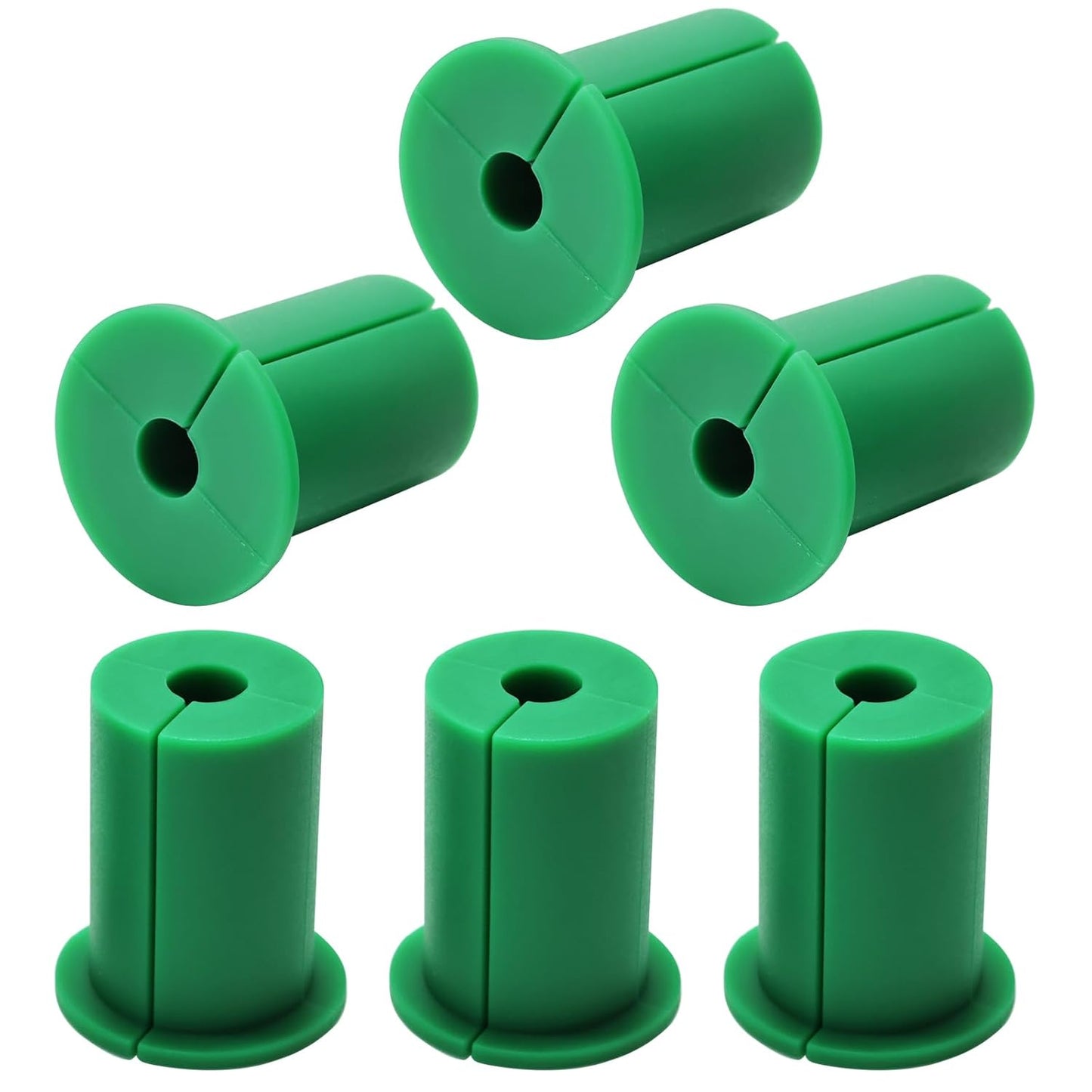 6pc Starlink Cable Grommet 1" Silicone Waterproof Wall Hole Pass Through Split Cable Bushings for TV Wire Ethernet Cord, Starlink Cable Routing Kit Accessories, 38mm/1.5" Ht, Green