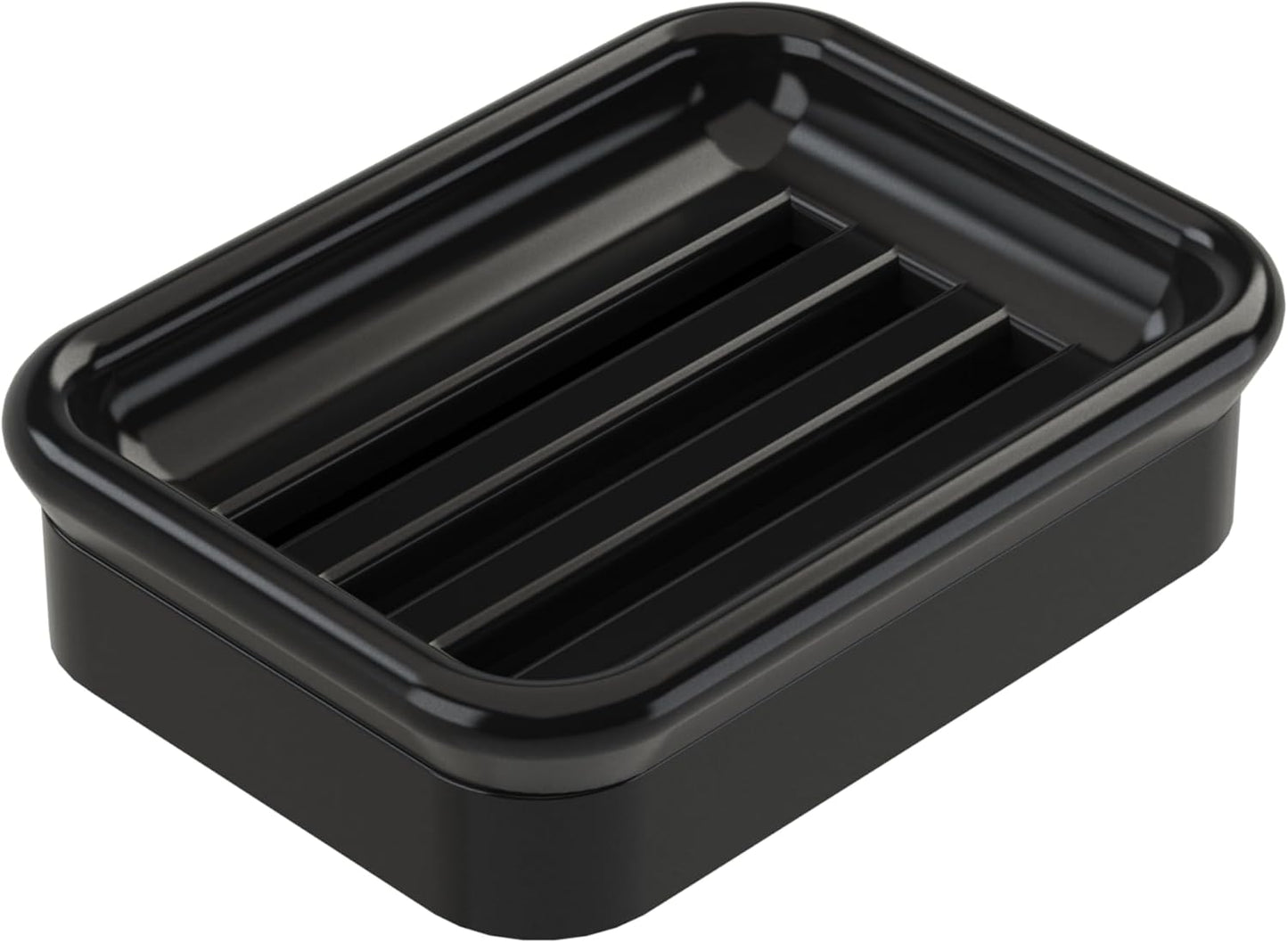 Composite Granite Soap Dish, Double Layer Strainer Soap Holder, Suitable for Kitchens, Bathrooms, and Bar Sinks, Durable Soap Holder for Shower, Best Place for Your Soap Bar (Black)