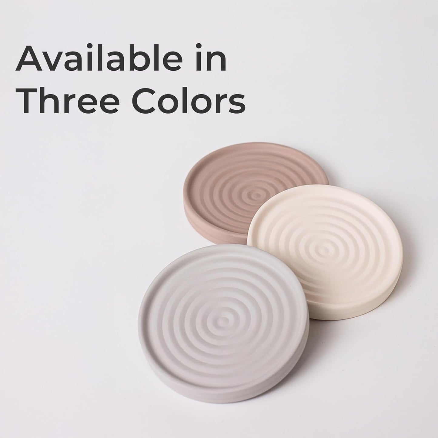 Selegna Diatomite Soap Holder, Circular Design with Ripple Pattern, Absorbent Bath Soap Dish (Brown)