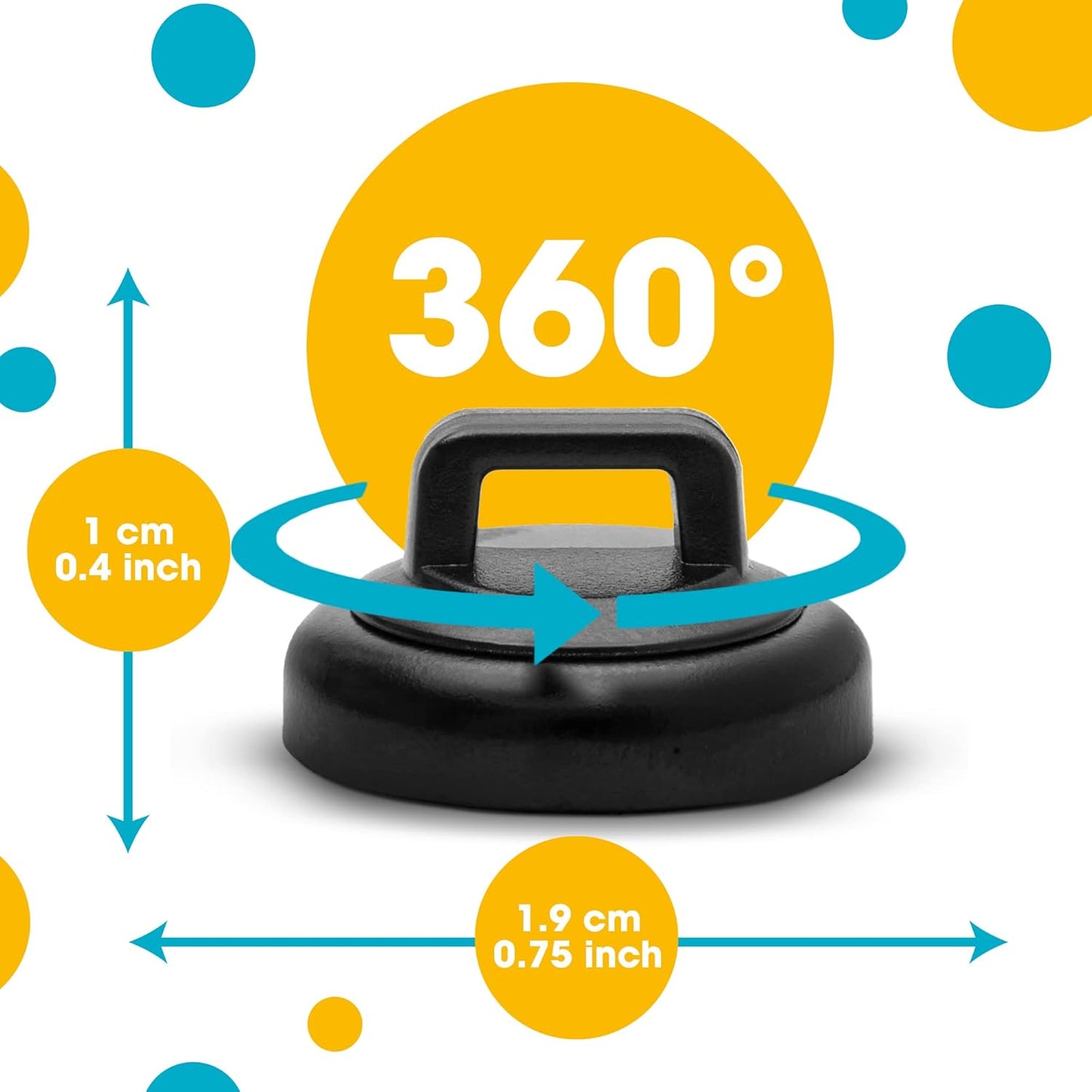 HATSBI. Magnetic Cable Zip Tie Mounts Multipurpose (105 PACK) Neodymium Magnets Black 105 Black Cable Zip Ties Included. Cable Holder for Cable Management. Holds Standard Zip Ties/Cable Ties.