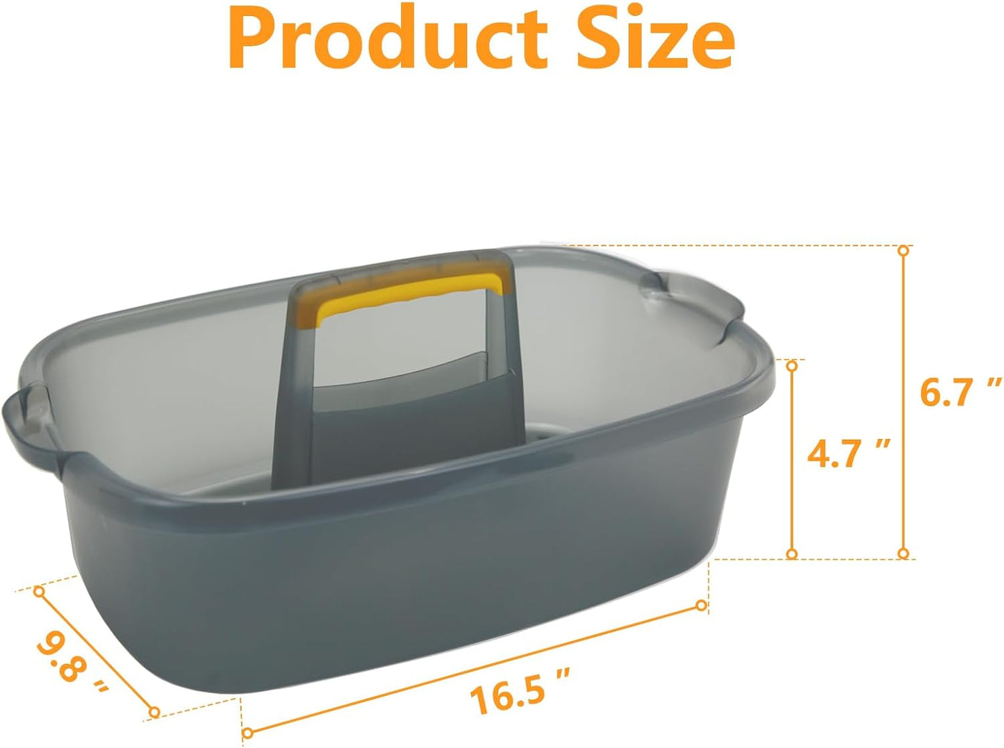 Multi-Purpose Cleaning Caddy with Handle, Shower Caddy Organizer/Storage Basket/Totes Portable for Bathroom Supplies, Cleaning Products, Under Sink Tool (Translucent Gray, 1 Pack)