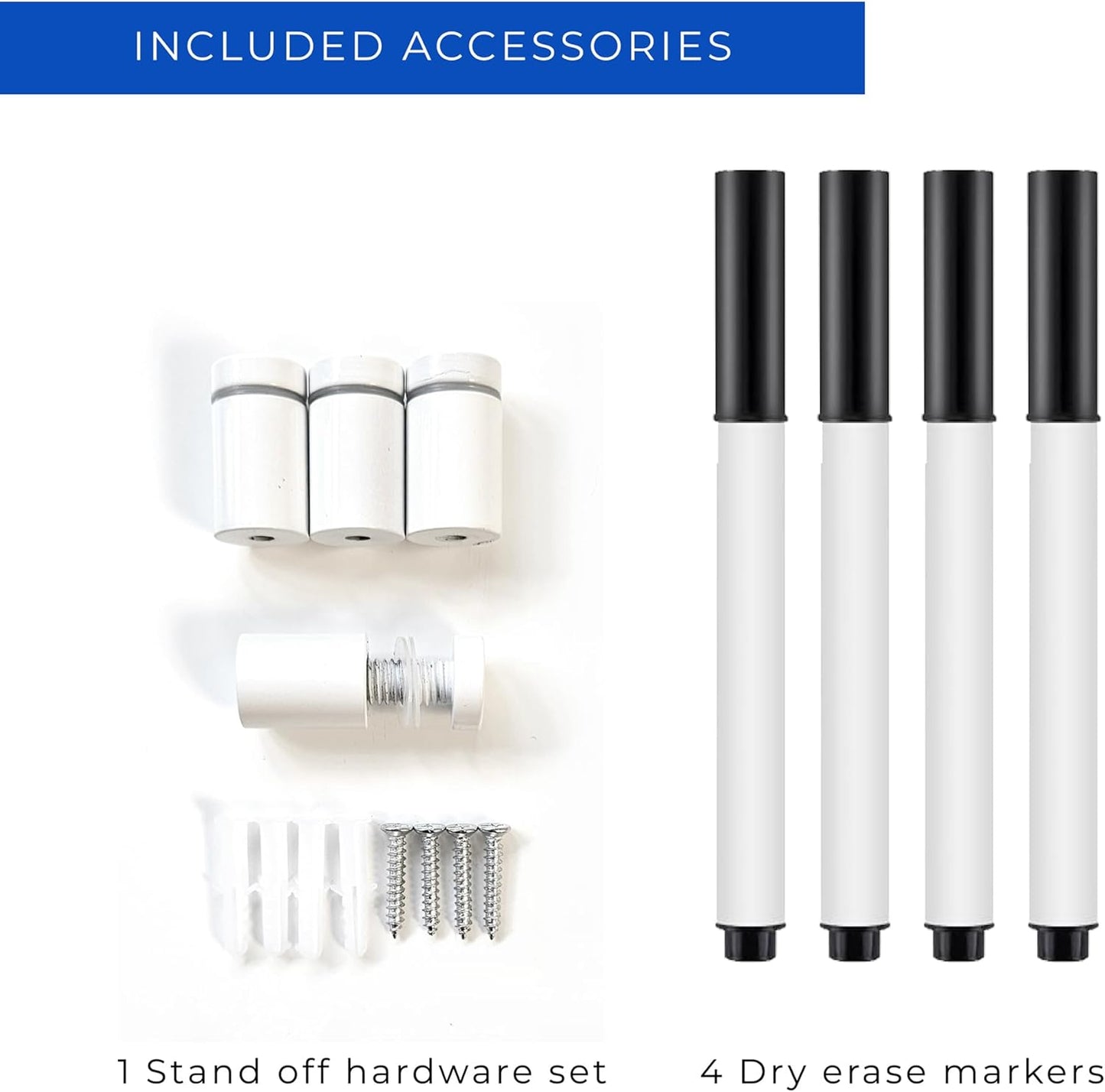 15x20 Dry Erase Board for Wall - with .25 White Acrylic and White Stand Off Finish - Perfect Whiteboard for Office, Home, Classroom - Durable and Stylish .25 White Acrylic Dry Erase Board