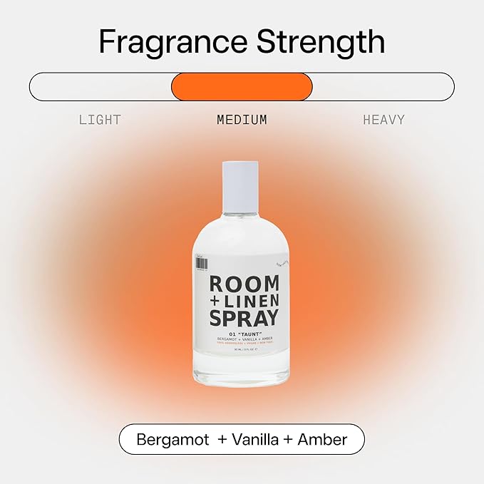 DedCool Room + Linen Spray | 01 Taunt | Luxurious Natural Linen & Fabric Spray | Non-Toxic, Essential Oil Infused | Home, Bedding, Couch, Closet, Bathroom Freshener | 3 fl oz