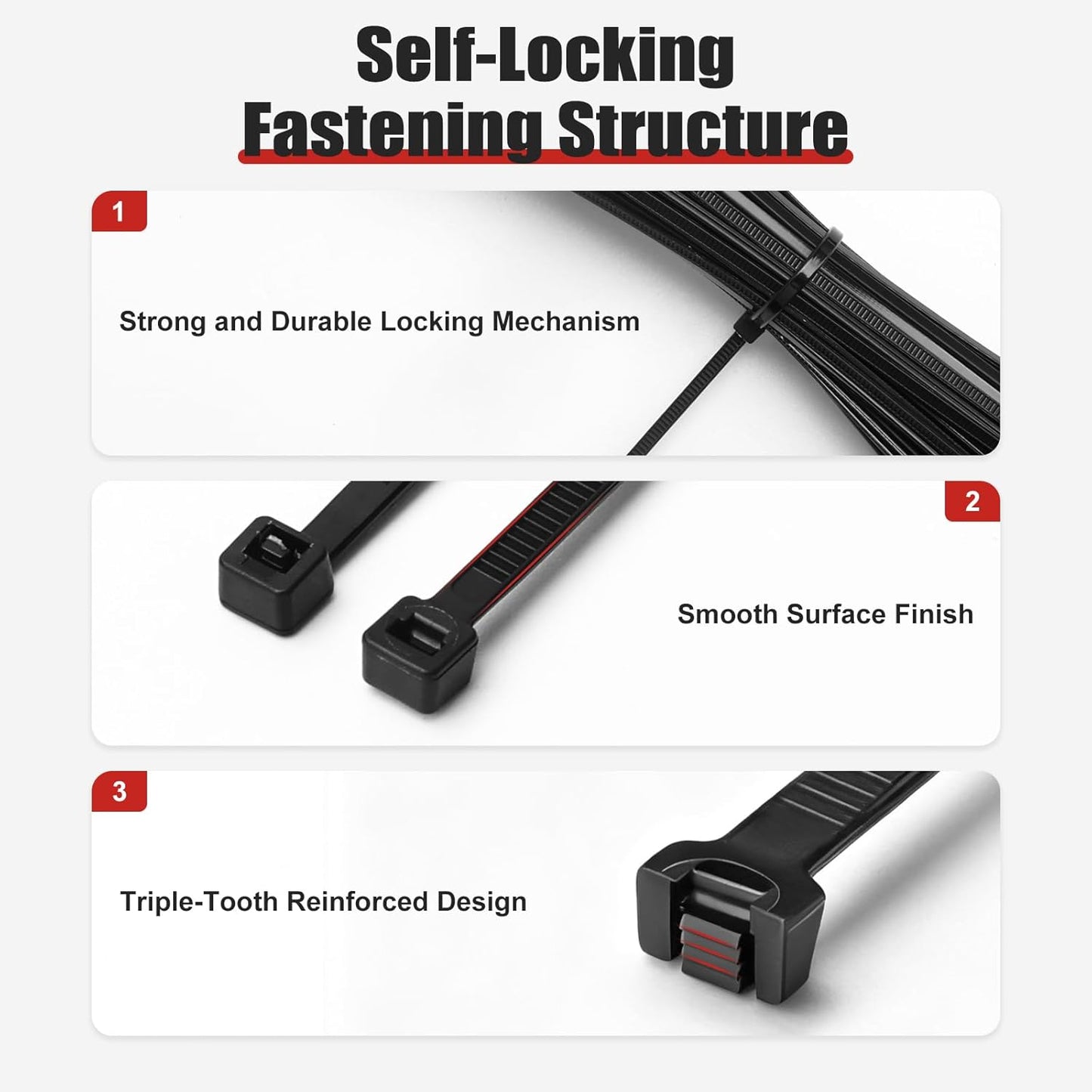 APIELE Cable Zip Ties 400 Pack Black Assorted Sizes 4 6 8 12 inch Multi-Purpose Self-Locking Nylon Cable UV Resistant Wire Ties for Indoor & Outdoor Home Office Garden Workshop