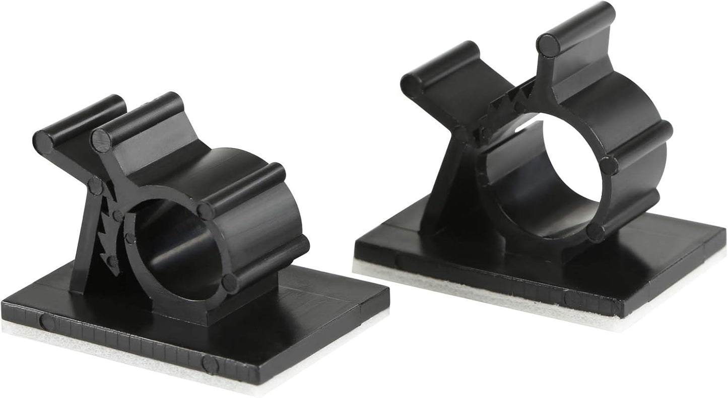 GWHOLE 60Pcs Adhesive Cable Clips, Adjustable Cable Cord Organizer Wire Management Clip 3m Wire Holder for Car Office and Home, Black