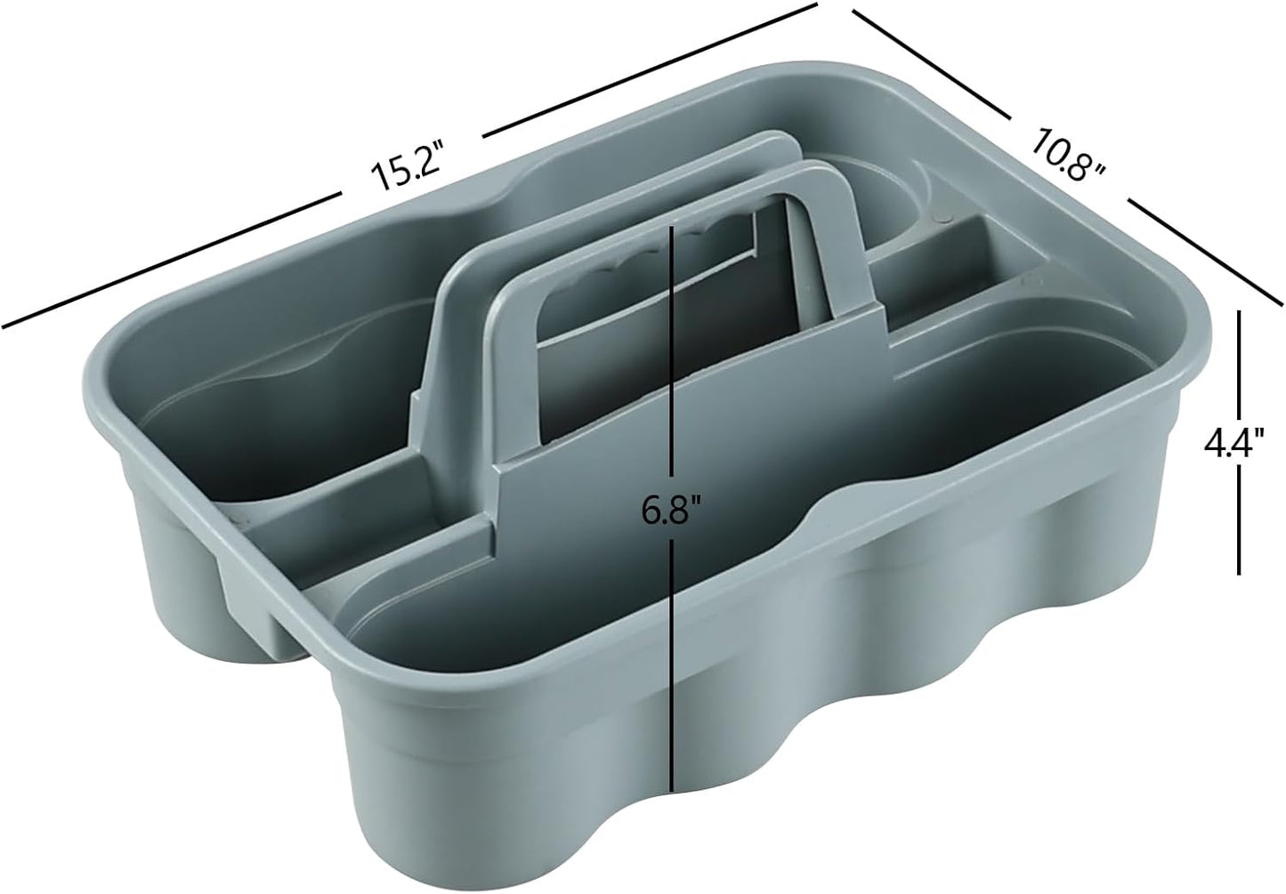 4-Pack Plastic Carry Caddy with Handle, Cleaning Utility Caddy Tote, Gray Housekeeping Tote