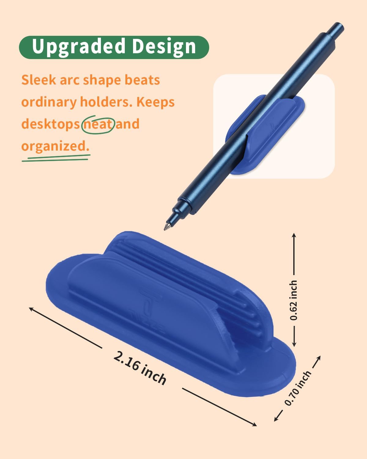 Adhesive Pencil Holders for Desk Set of 10 - Silicone Pen Holder with 15 PCS Adhesive Pads - Flexible Pencil Holder for Office Essentials Accessories and Teacher Supplies…