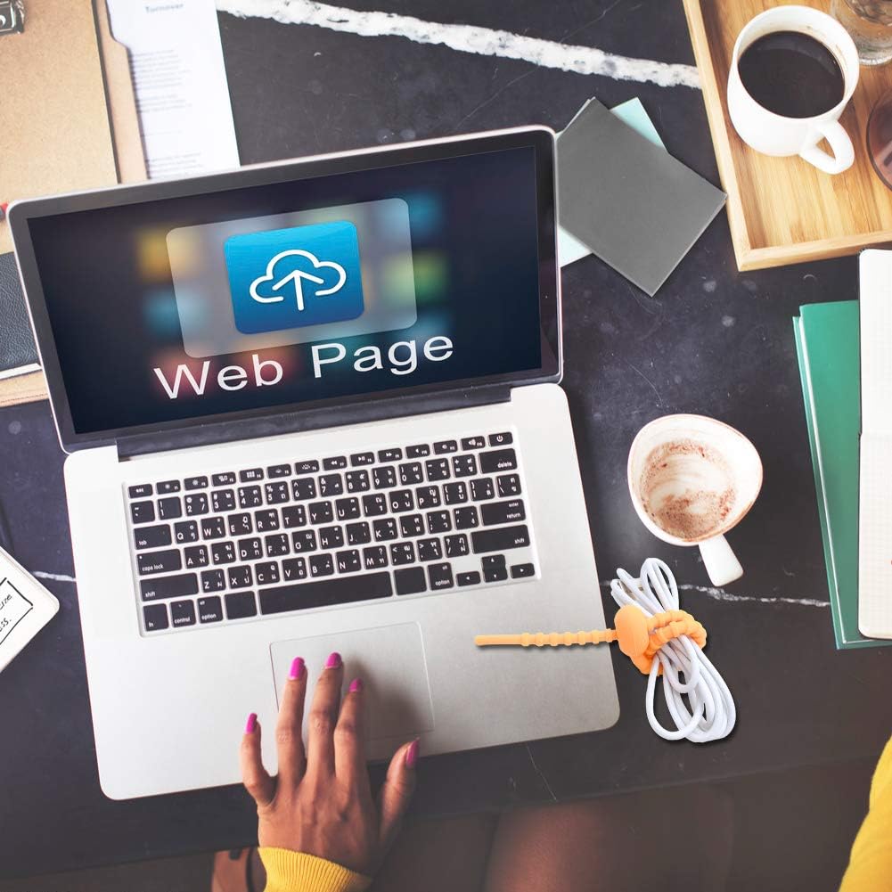 21 Pcs Colorful Silicone Ties Bag Clip, 8.26 Inch Reusable Rubber Zip Ties for Cord&Cable, Multi Purpose Twist Ties, Food Sealing Tie, Cable Strap Cord Organizer, Household Snake Strap