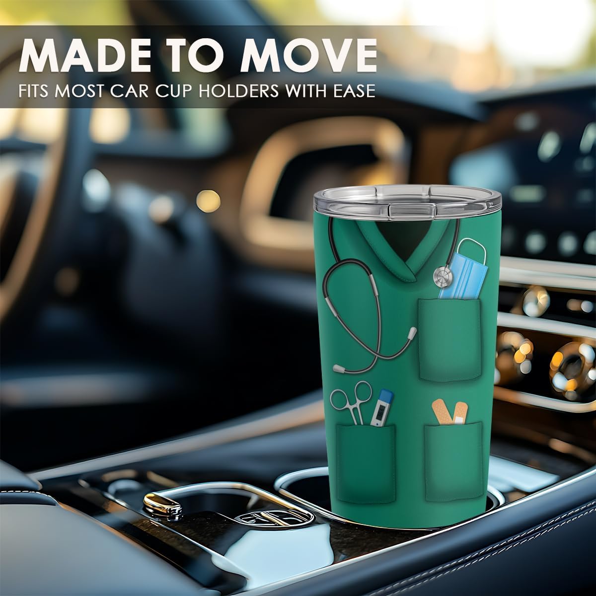 SANDJEST Nurse Tumbler Cup - Nutritional Facts Travel Coffee Mug Gift - 20oz Tumblers Nurse Gifts for Birthday, Christmas, Appreciation Week, Nursing School Graduation for Nurses, Practitioners