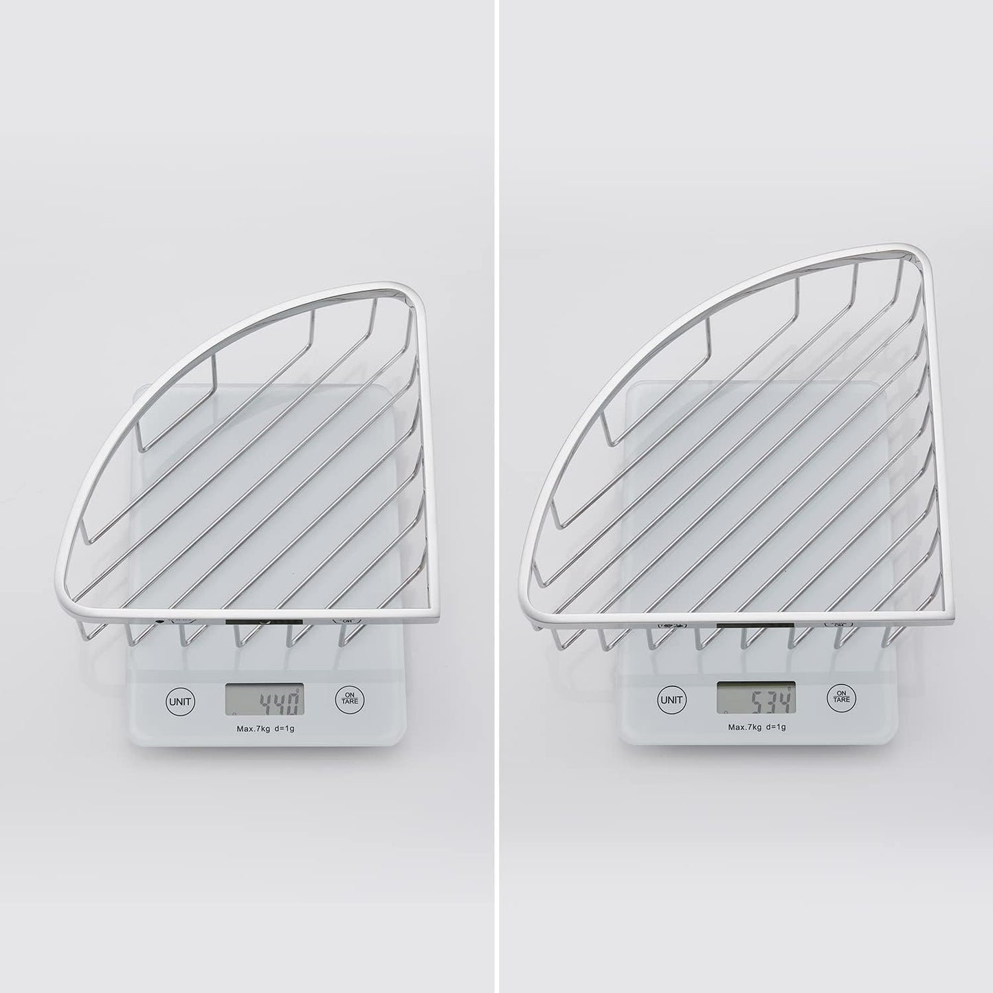 [2 Pack] Corner Shower Caddy Organizer, SUS304 Stainless Steel Heavy Duty Rust-Proof Shelf Holder, Wall Mounted Storage Rack for Bathroom Kitchen, Polished Chrome