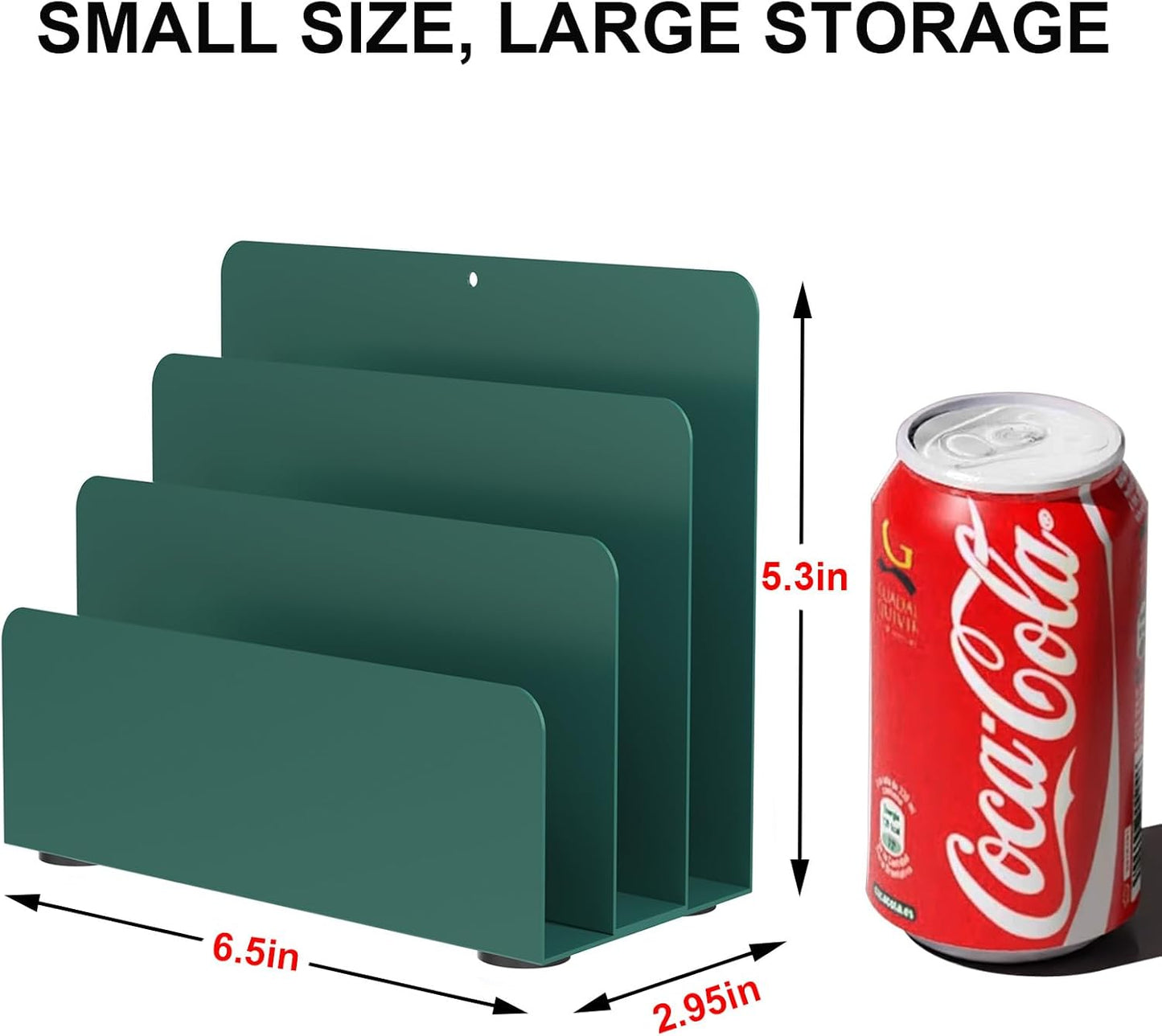 Mail Organizer Countertop, Small Desk File Organizer, Metal File Holder - Essential Workspace Organizers for Office Desk, Home Office (Green)