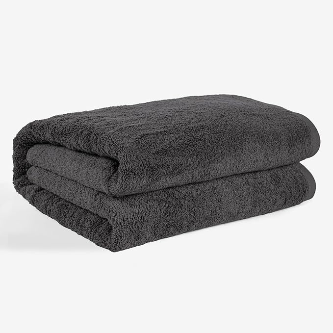 SALBAKOS 100% Turkish Cotton Jumbo Bath Sheet Towel Oversized 40x80 inch | Premium Hotel & Spa Quality, Soft, Absorbent, XL Bath Towels | Made in Turkey (Pack of 1, Gray, Jumbo Bath Sheet)