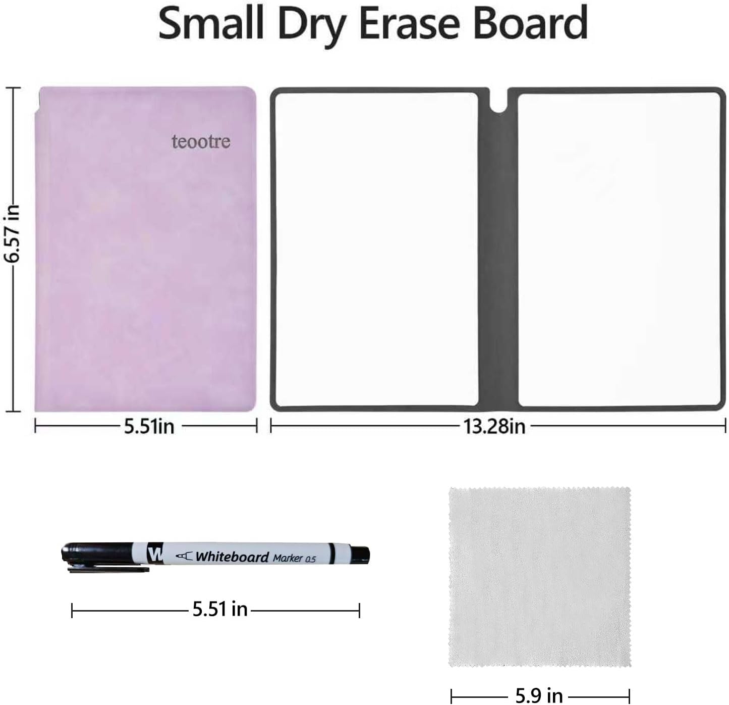 Portable Dry Erase Board,Portable White Board,Small Dry Erase Board,Foldable,Erasable,Repeatable,9.5 * 6.6 inches,for Office,Home,School,Study,Meeting(Purple)