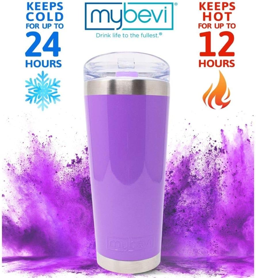 Classic Stainless Steel Premium Grade Insulated Travel Tumbler (Purple Amethyst Orchid, 26 oz)