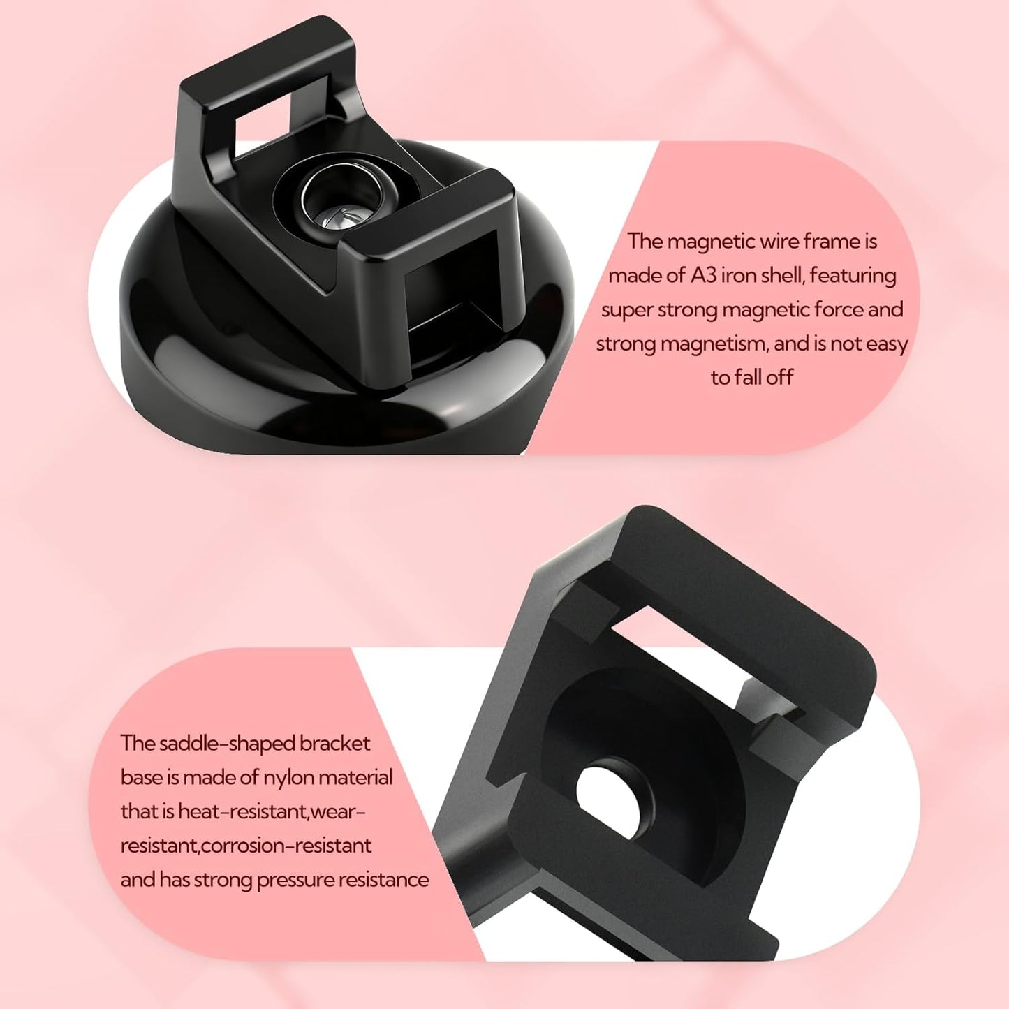 15Pcs Magnetic Cable Tie Mount, Multipurpose Magnetic Wire Clip, 10Pcs Saddle Type Mounts Base + 10 Tapping Screws + 1 Screwdrivers, 60Pcs Cable Ties