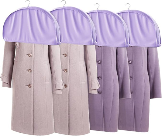 Univivi 12 Inch Satin Garment Shoulder Covers for Clothes (Set of 4) Breathable Shoulder Garment Dust Cover Closet Suit Protects for Suit, Coats, Jackets - Iris