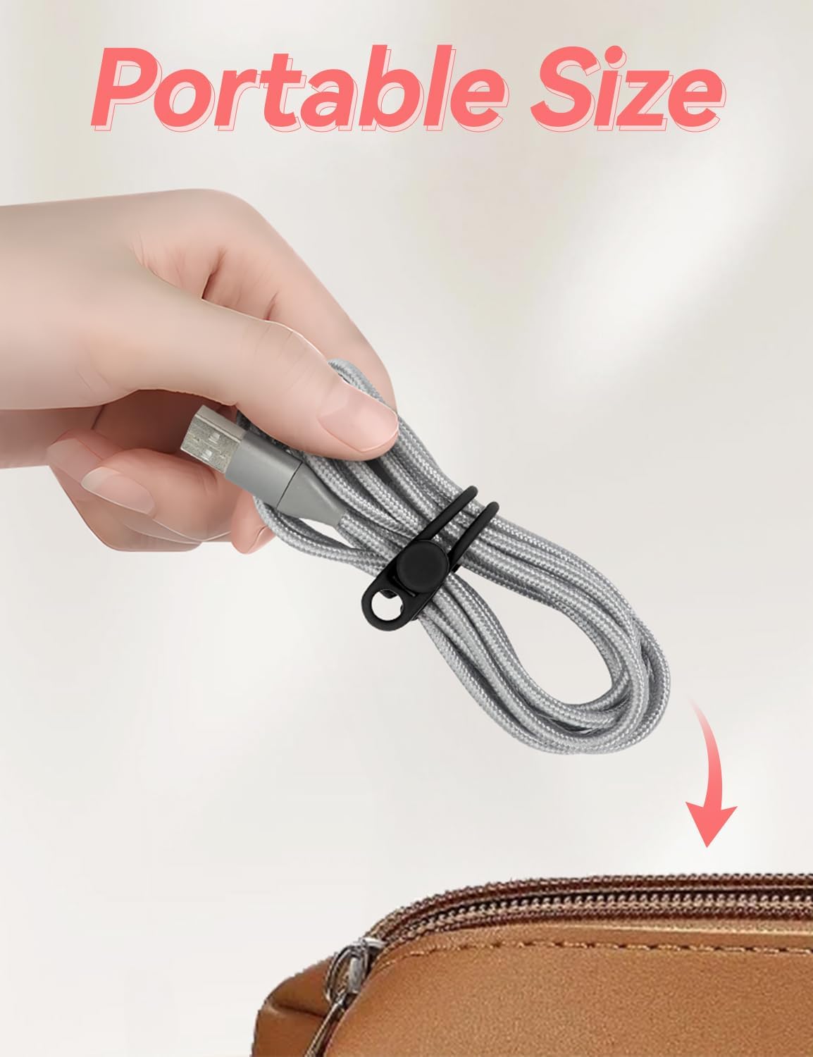 Kanemc 30-Pack Black Silicone Cable Ties Cord Organizer Reusable, Cord Wrap Wire Organizers Cable Strap for Electronics, Even As Curtain Tie Backs Bread Ties Cable Hook for Hanging