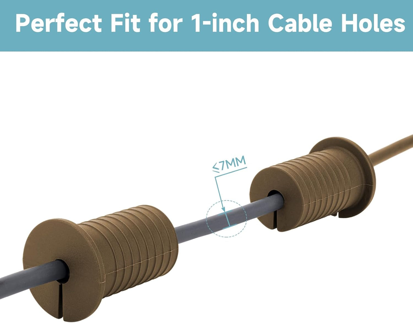 10 PCS Starlink Cable Routing Kit for 1 Inch Wall Hole Perforated Silicone Grommet Cable Punch Grommet Starlink Wall Grommet Wall Grommet for Starlink Ethernet Cable (Grommet Brown-10)