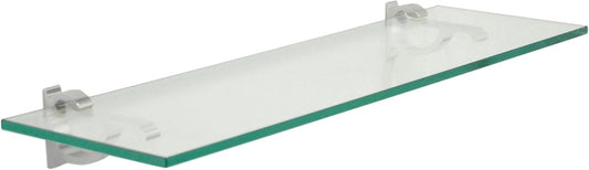 Spancraft Clear Floating Glass Shelf 8" X 36" in Chrome