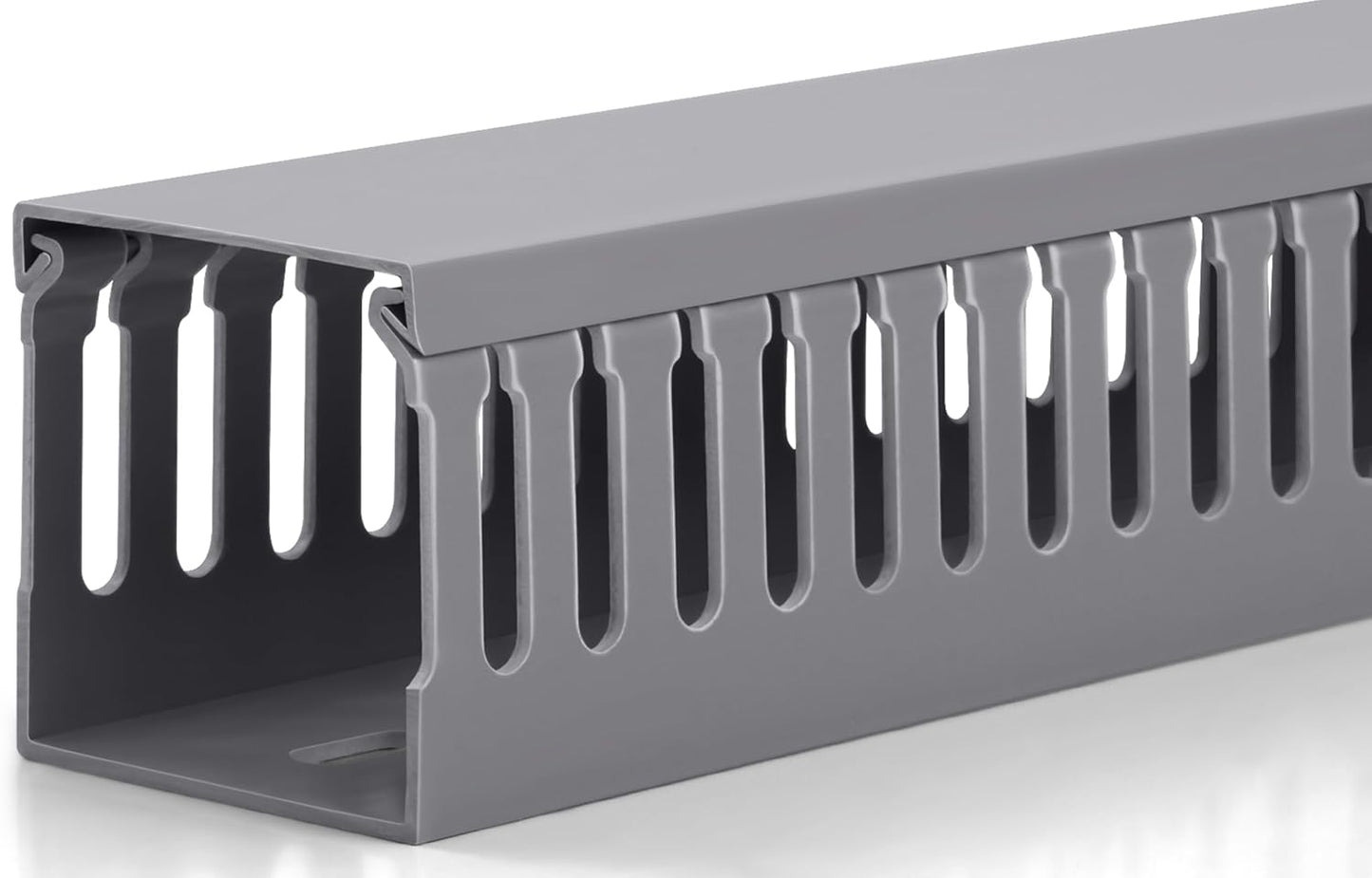 ZhiYo 99in(6X L16.5in) Professional Server Rack Cable Management Raceway, H2in x W2in Cable Raceway Kit, Electrically Safe PVC Open Slot Wire Raceway for Under Desk/Computer/Network Cords, Grey