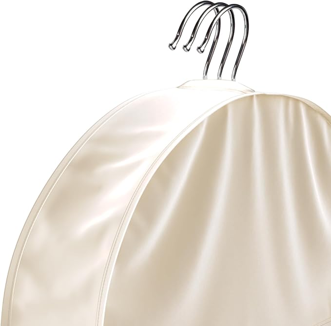 Univivi 12 Inch Satin Shoulder Covers for Clothes (Set of 4) Breathable Shoulder Garment Dust Cover Closet Suit Protects for Suit, Coats, Jackets - Apricot