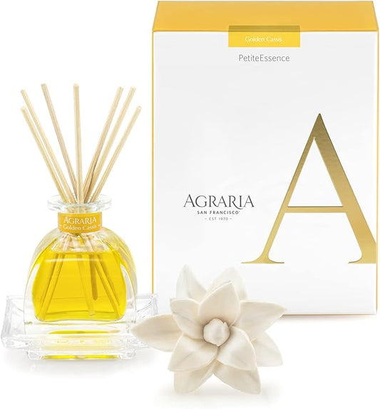 AGRARIA PetiteEssence Flower and Reed Diffuser Set, Hand Crafted Sola Flower Botanical Home Fragrance Set, Scented Oil Gift for All Occasions