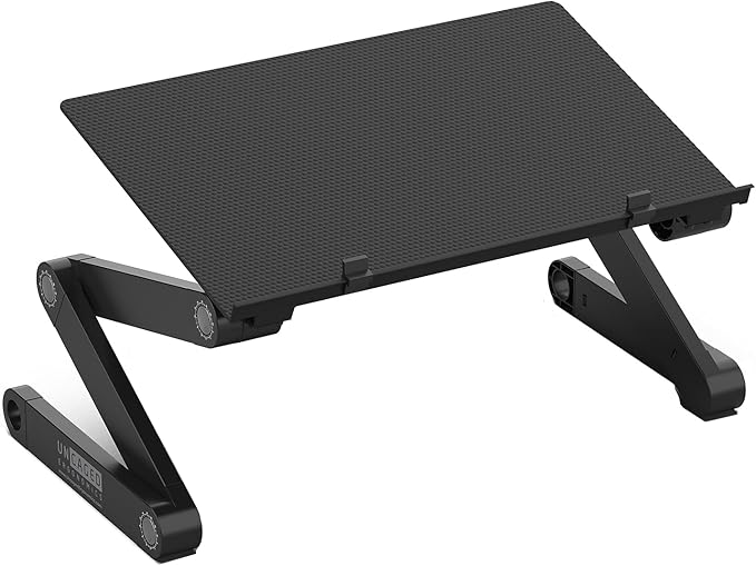 WorkEZ Adjustable Laptop Stand for Desk, Adjustable Height Laptop Stand, Ergonomic Foldable Portable PC Holder, Computer Riser, Home Office Supplies